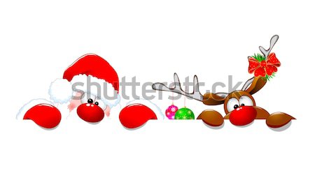 Santa Claus and deer 2 Stock photo © liolle