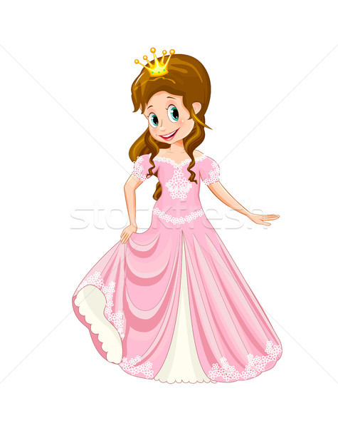 Küçük sevimli prenses pembe elbise kız Stok fotoğraf © liolle