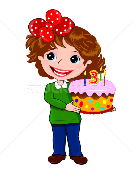 Girl with cake Stock photo © liolle