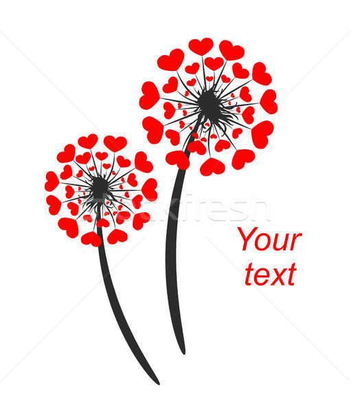 Abstrato dandelion corações planta cartão dia dos namorados Foto stock © liolle
