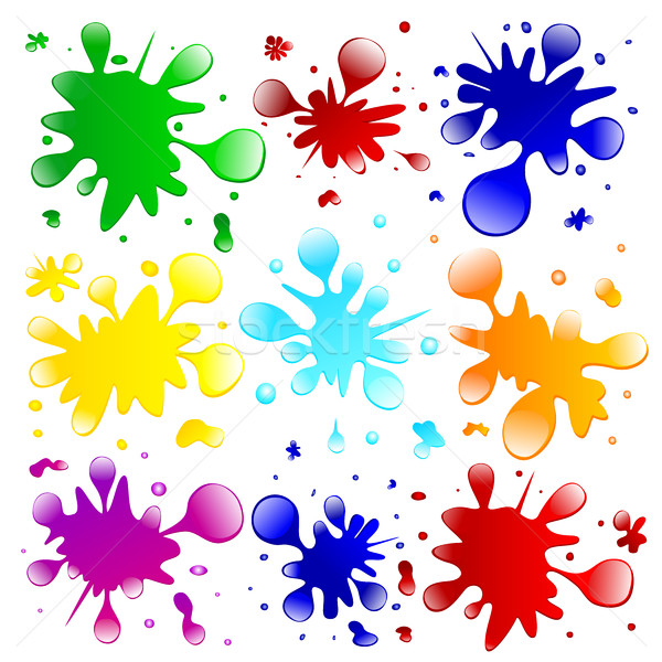 Colorful paint splatters Stock photo © liolle