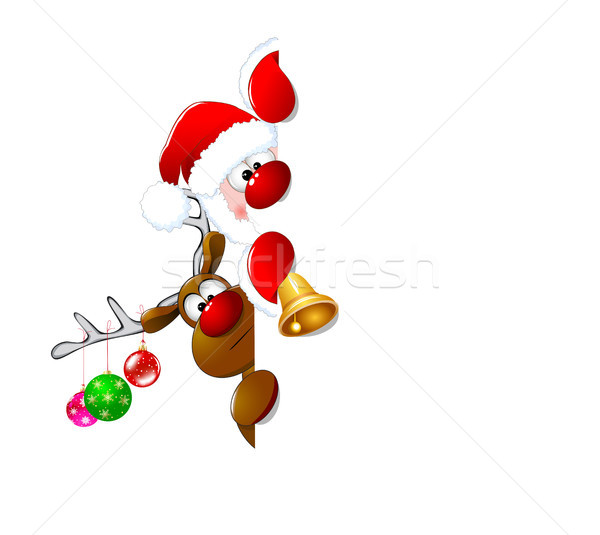 Santa Claus and reindeer Stock photo © liolle