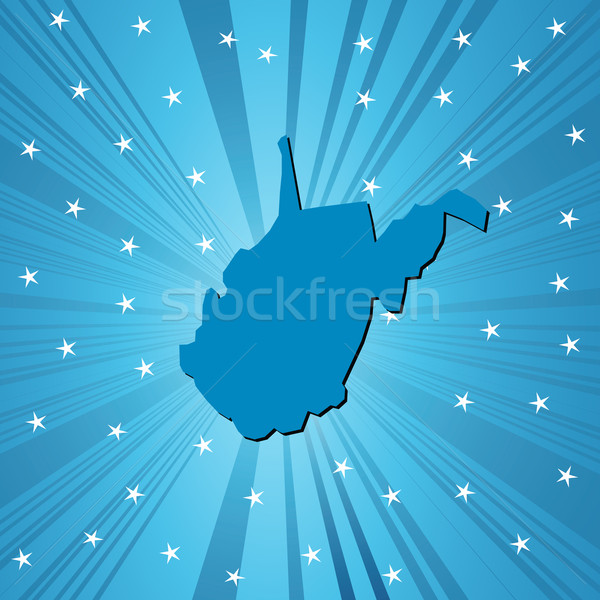 Blau West Virginia Karte abstrakten Stock foto © lirch