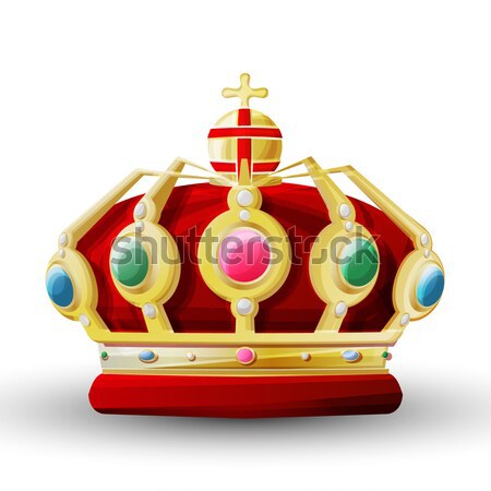 Koning koningin kroon ingesteld witte ontwerp Stockfoto © lirch