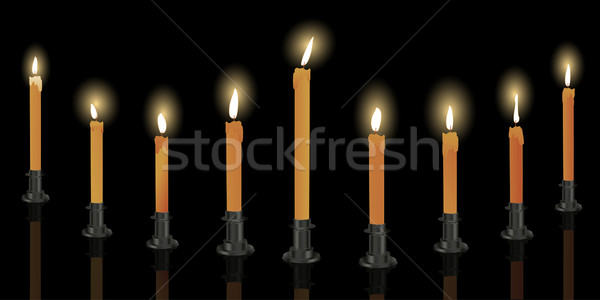 девять свечу черный религии пергаменте веры Сток-фото © lirch