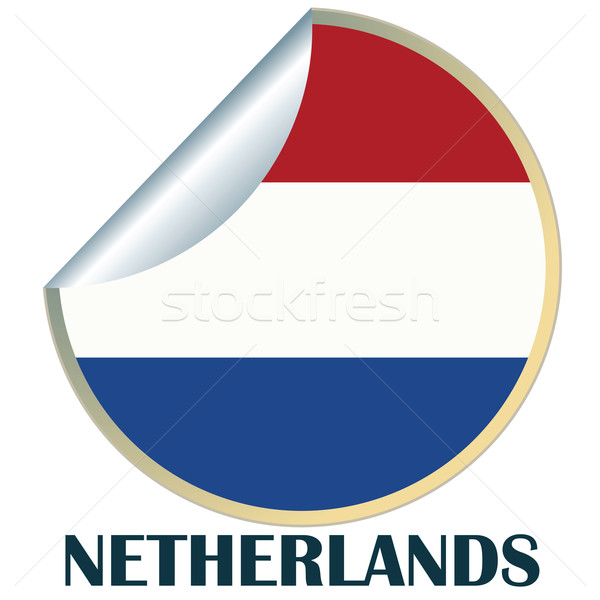 Paesi Bassi adesivo bandiera design segno badge Foto d'archivio © lirch