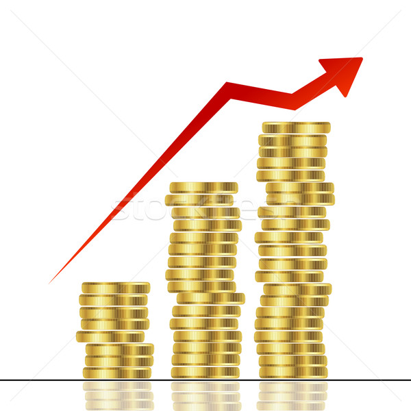 Statistic grafic monede fundal piaţă Imagine de stoc © lirch