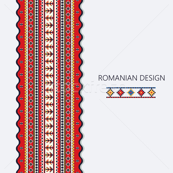 румынский вертикальный границе декоративный орнамент традиционный Сток-фото © lirch