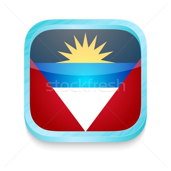 Smart phone button with Antigua and Barbuda flag Stock photo © lirch