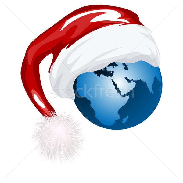 Chapeau monde terre blanche fond [[stock_photo]] © lirch