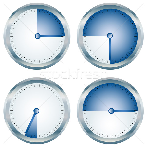 Glänzend blau Sammlung weiß Uhr Hintergrund Stock foto © lirch