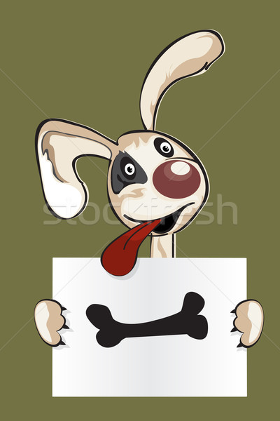 Cartoon puppy with sign Stock photo © lirch