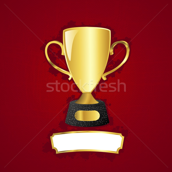Golden cup and metal plaque  Stock photo © lirch