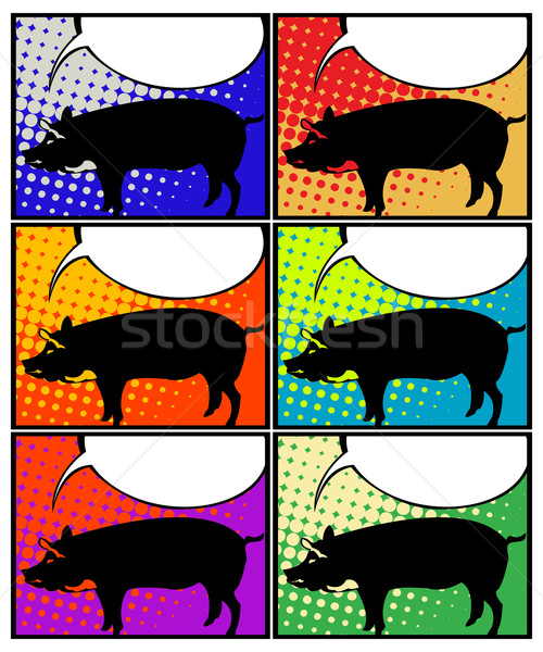 Pig in pop art  Stock photo © lirch