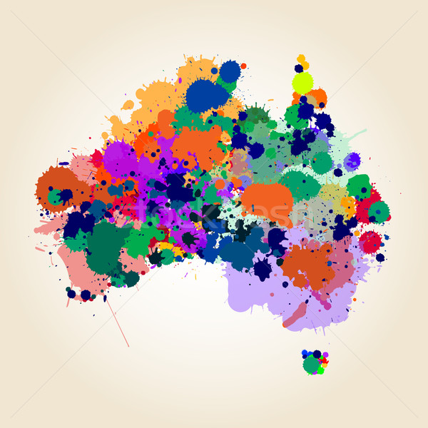 Австралия стилизованный карта аннотация искусства крест Сток-фото © lirch