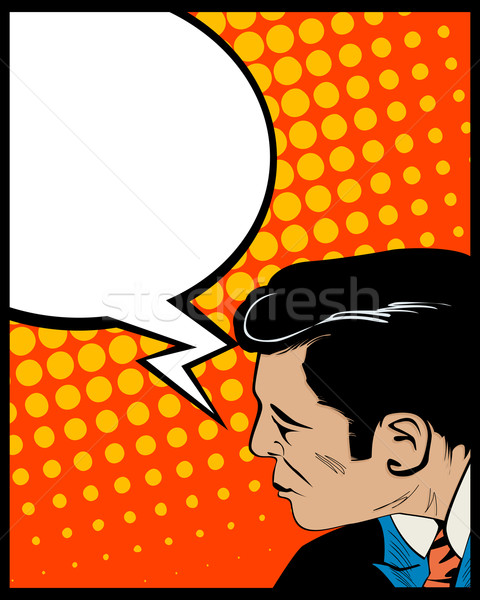 Balão de fala homem estilo gráfico negócio Foto stock © lirch