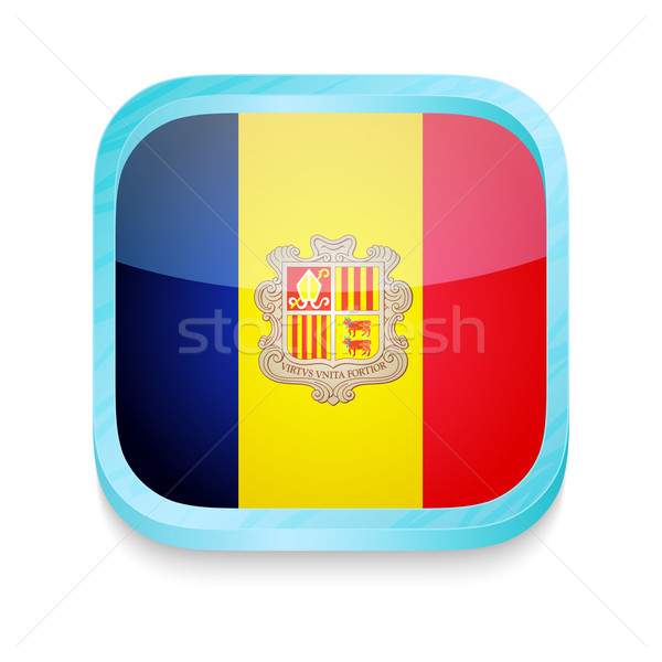 Smart phone button with Andorra flag Stock photo © lirch
