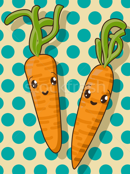 Kawaii carrot icons Stock photo © lirch