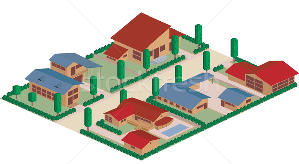 Residential district cartoon Stock photo © lirch