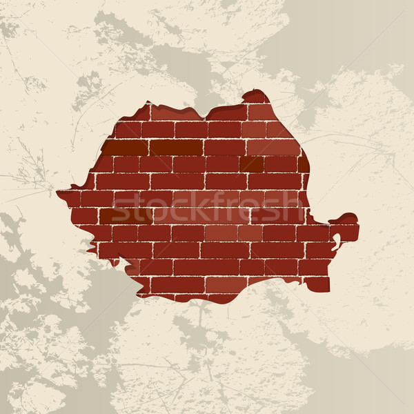 Romania muro mappa muro di mattoni città grafico Foto d'archivio © lirch