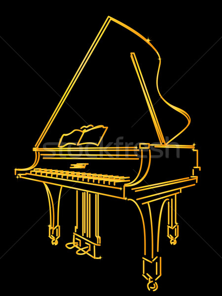 Golden piano Stock photo © lirch