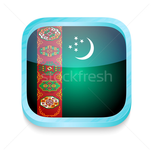 Düğme Türkmenistan bayrak telefon çerçeve Stok fotoğraf © lirch