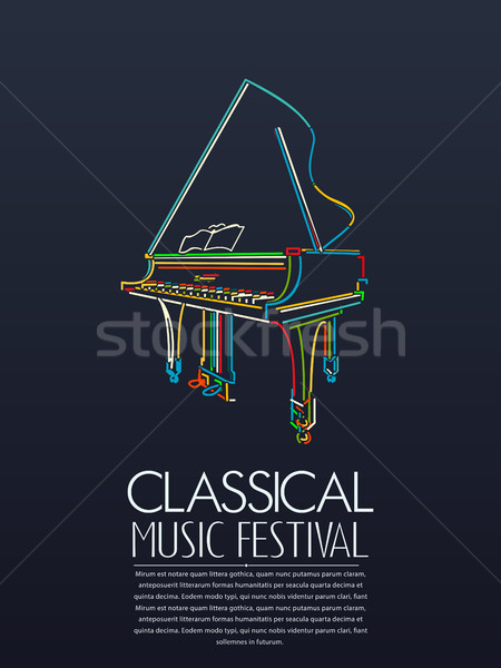 Muzyka klasyczna przypadku plakat muzyki sztuki podpisania Zdjęcia stock © lirch