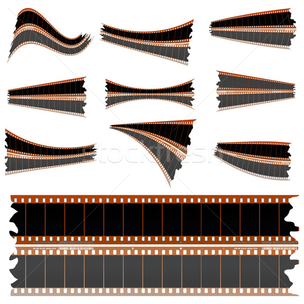 Stock photo: Negative film strips on white