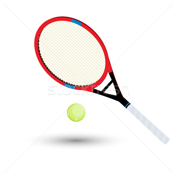 Teniszütő labda fehér sport űr tenisz Stock fotó © lirch