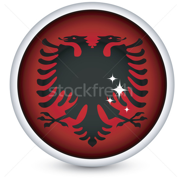 Albânia bandeira botão esfera isolado vetor Foto stock © lirch