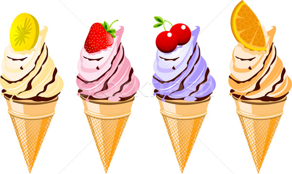 Fruit flavored ice cream Stock photo © lirch