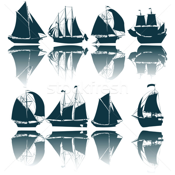 Stock photo: Sailing ship silhouettes