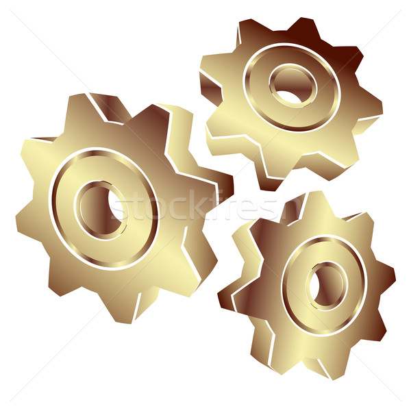 3D gears in gold Stock photo © lirch