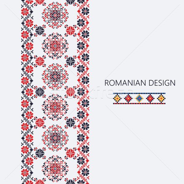 ルーマニア語 垂直 国境 装飾的な 飾り 伝統的な ストックフォト © lirch