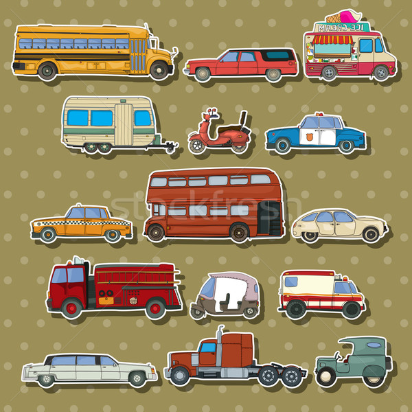 Cars cartoon stickers Stock photo © lirch