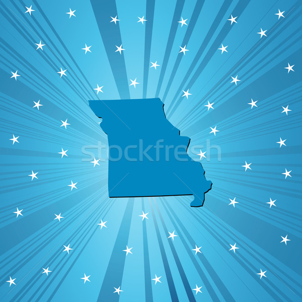 Blauw Missouri kaart abstract Stockfoto © lirch