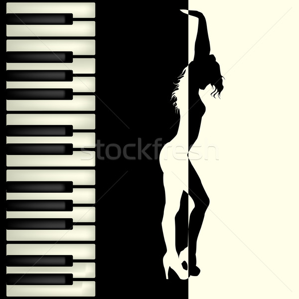 фортепиано Бар брошюра аннотация клавиши пианино танцы Сток-фото © lirch