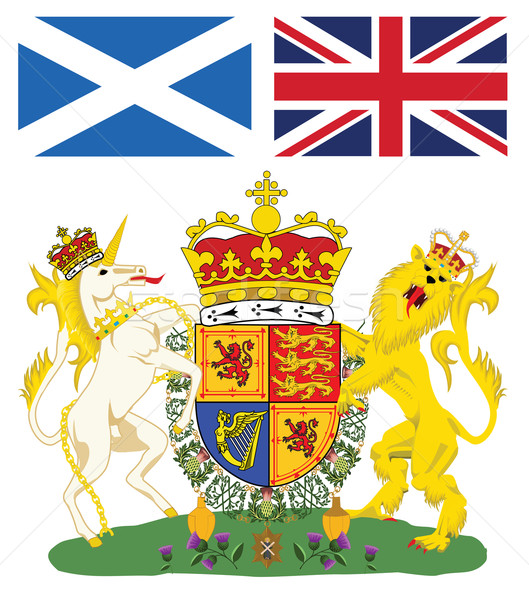 Schotland embleem koninklijk jas armen vlaggen Stockfoto © lirch