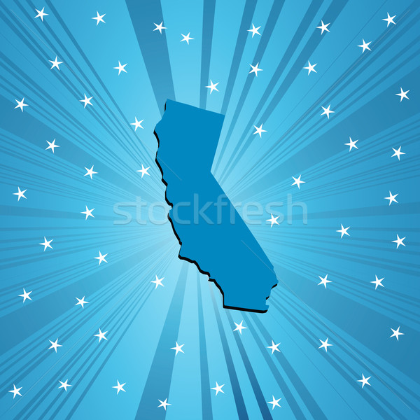Blue California map Stock photo © lirch