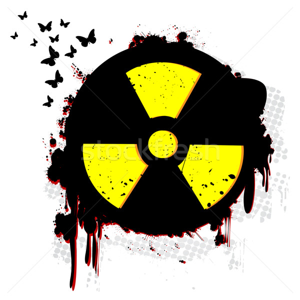 Foto stock: Nuclear · grunge · símbolo · branco · textura · tecnologia