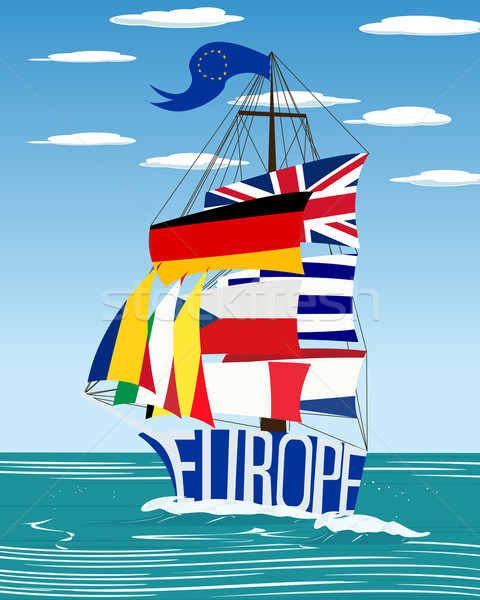 EU hajó európai szövetség zászló grafikus Stock fotó © lirch