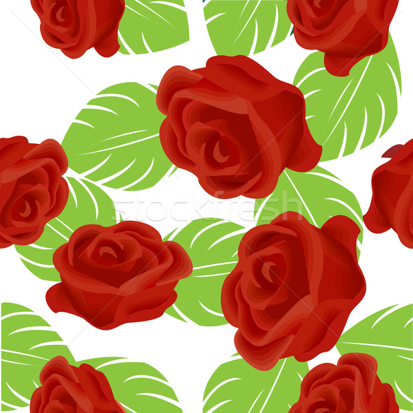 Stock photo: Red rose pattern