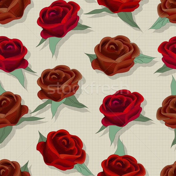 Retro style rose pattern Stock photo © lirch