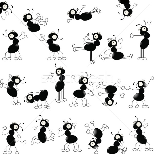 Dansuri furnici model obiecte izolate alb mână Imagine de stoc © lirch