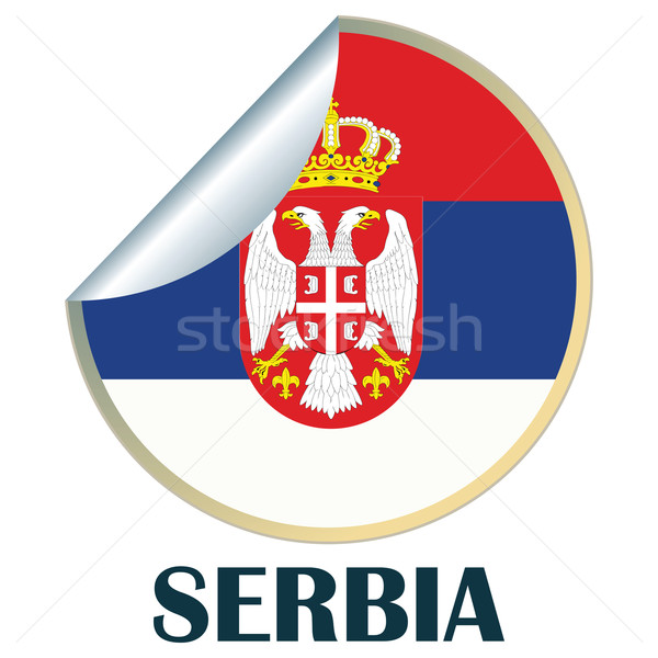 Serbia etiqueta bandera diseno signo placa Foto stock © lirch