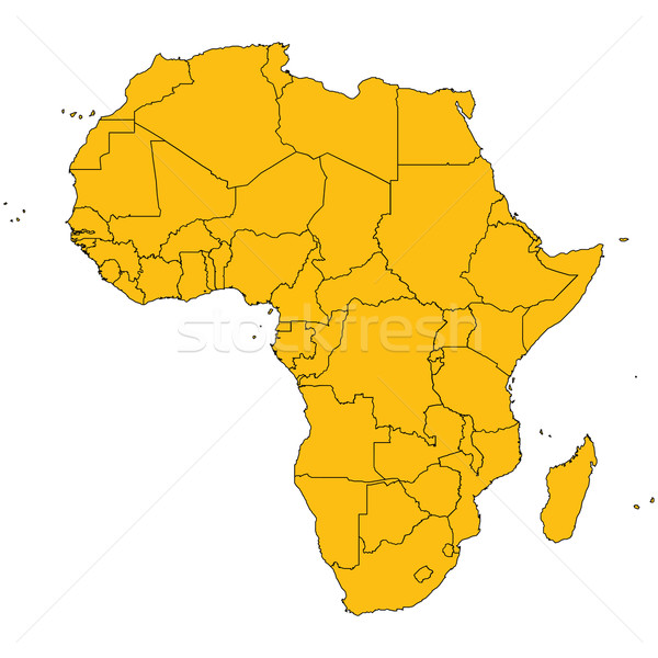 Africa hartă izolat alb pământ Imagine de stoc © lirch