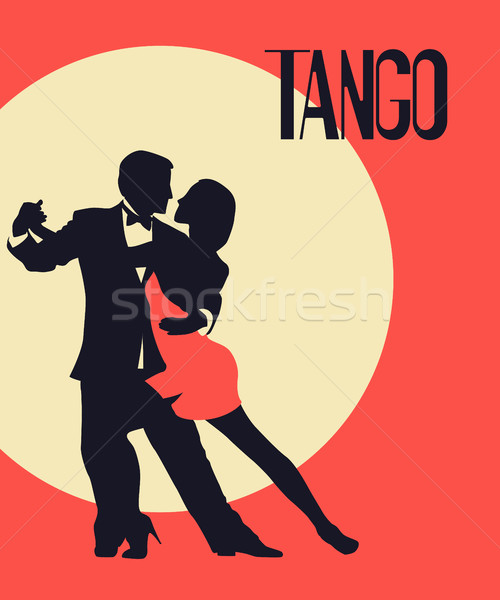 Tango ballerini carta poster elegante Coppia Foto d'archivio © lirch