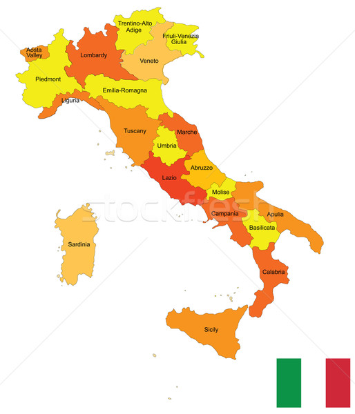 Imagine de stoc: Italia · hartă · alb · proiect · fundal · călători