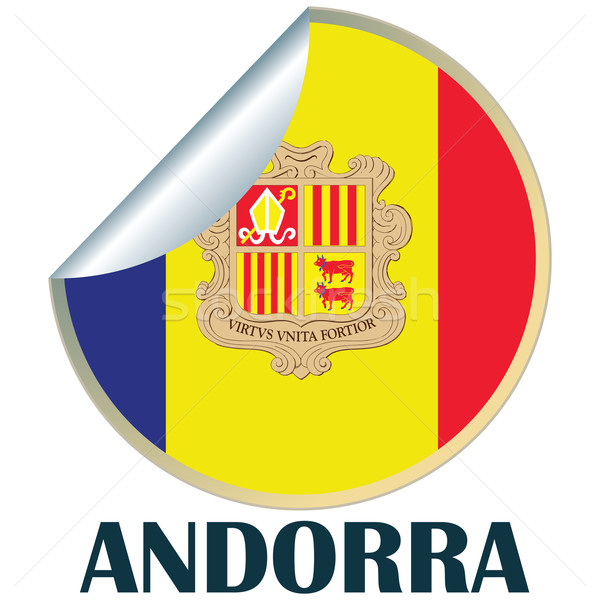 Foto stock: Andorra · adesivo · bandeira · projeto · assinar · distintivo