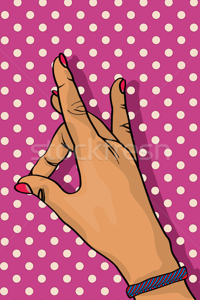 рукой знак комического стиль иллюстрация девушки стороны Сток-фото © lirch